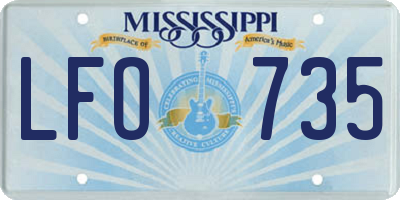 MS license plate LFO735