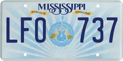 MS license plate LFO737