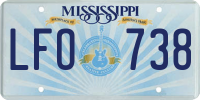 MS license plate LFO738