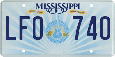 MS license plate LFO740
