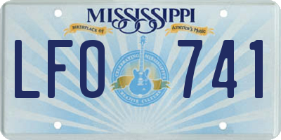 MS license plate LFO741