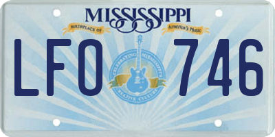 MS license plate LFO746