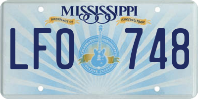 MS license plate LFO748