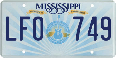 MS license plate LFO749