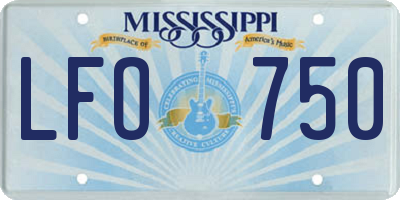 MS license plate LFO750