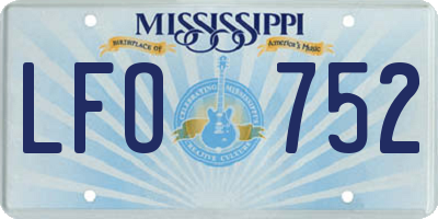 MS license plate LFO752