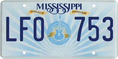 MS license plate LFO753