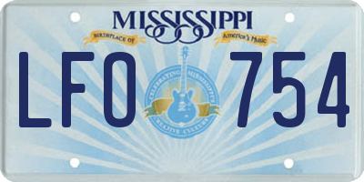 MS license plate LFO754