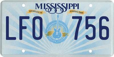 MS license plate LFO756