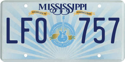 MS license plate LFO757