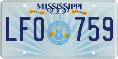MS license plate LFO759