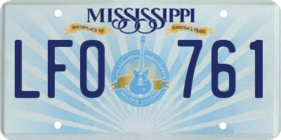 MS license plate LFO761