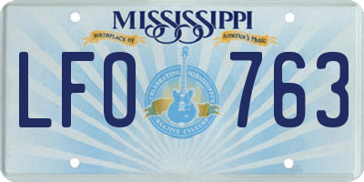 MS license plate LFO763