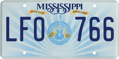 MS license plate LFO766