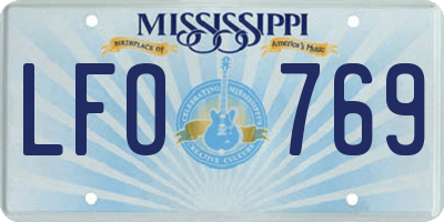 MS license plate LFO769