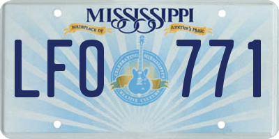 MS license plate LFO771