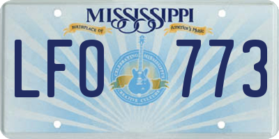 MS license plate LFO773
