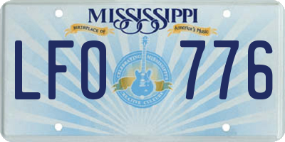 MS license plate LFO776