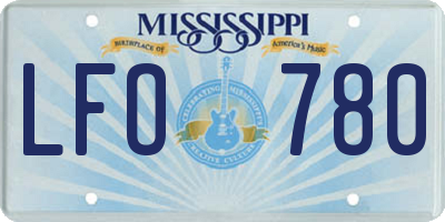 MS license plate LFO780