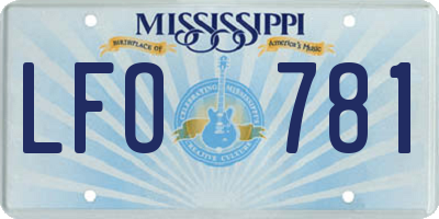 MS license plate LFO781