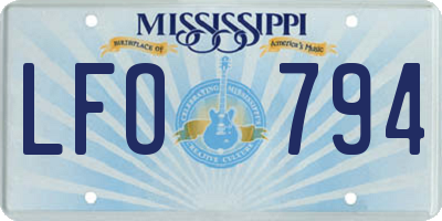 MS license plate LFO794