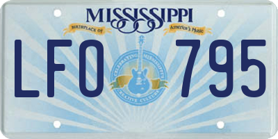 MS license plate LFO795