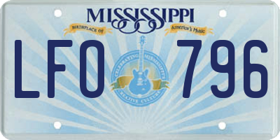 MS license plate LFO796