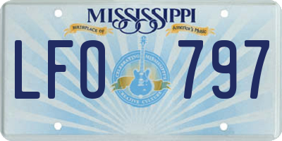 MS license plate LFO797