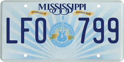 MS license plate LFO799