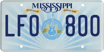 MS license plate LFO800