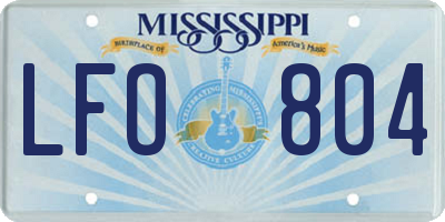 MS license plate LFO804