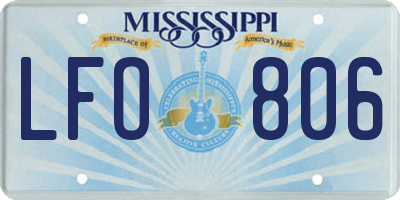 MS license plate LFO806