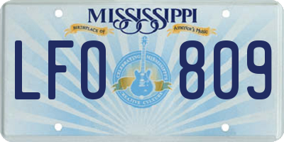 MS license plate LFO809