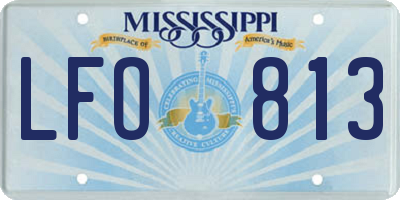 MS license plate LFO813