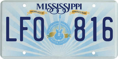MS license plate LFO816