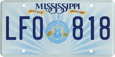 MS license plate LFO818