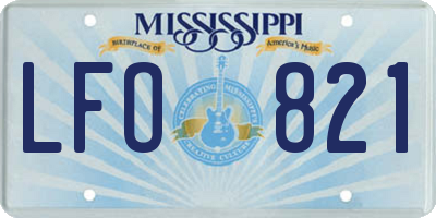 MS license plate LFO821