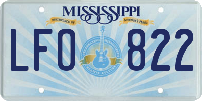 MS license plate LFO822