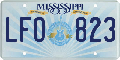 MS license plate LFO823