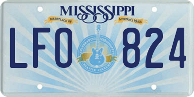 MS license plate LFO824
