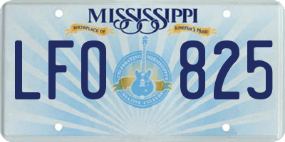 MS license plate LFO825