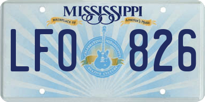 MS license plate LFO826