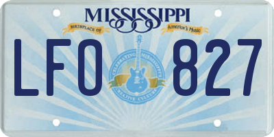 MS license plate LFO827
