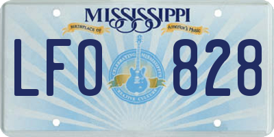 MS license plate LFO828