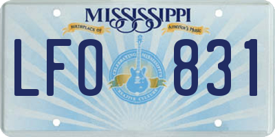 MS license plate LFO831