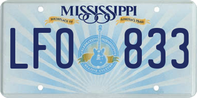 MS license plate LFO833