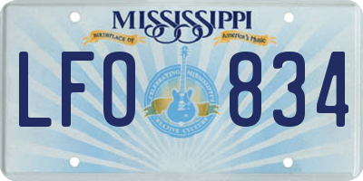 MS license plate LFO834