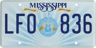 MS license plate LFO836