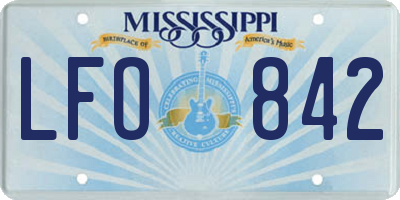 MS license plate LFO842
