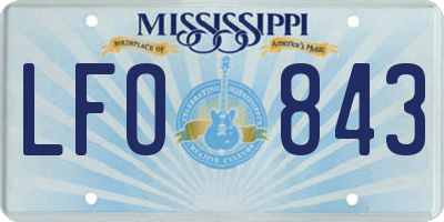 MS license plate LFO843